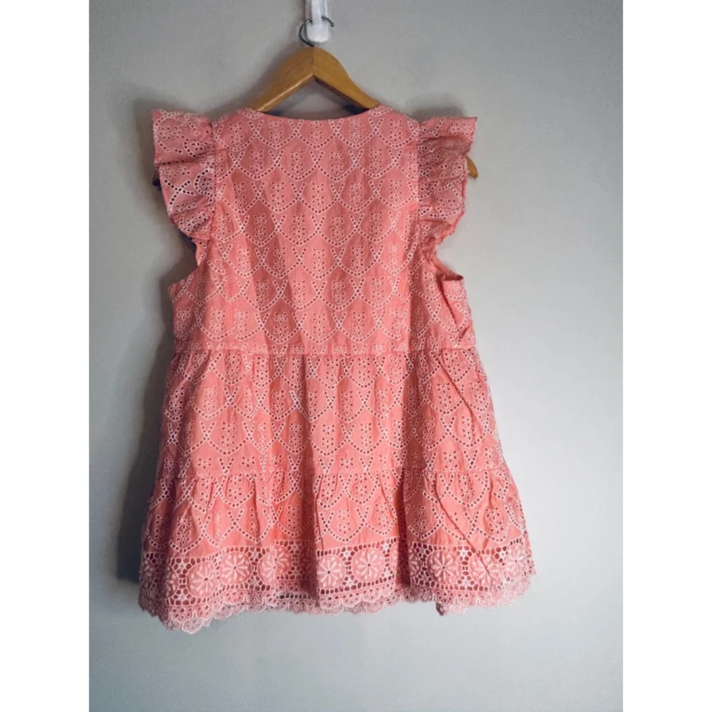 Lilly Pulitzer Keila Eyelet Top Size 6 Hyacinth Embroidered - Picture 4 of 13